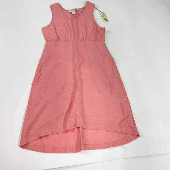 Kyodan Freedom Trail Sheath Dress Women's Small Linen Blend Zip High Low NWT - Picture 1 of 11